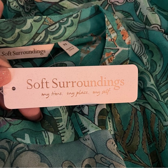 NWT SOFT SURROUNDINGS Luau Garden Tunic Shirt with matching camisole size XS - Picture 11 of 12